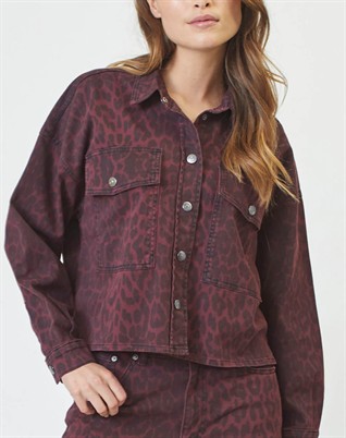 Leo CC Denim Crop Skjorte - Winered